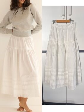 Doen Sebastiane Tiered Cotton Maxi Skirt, S